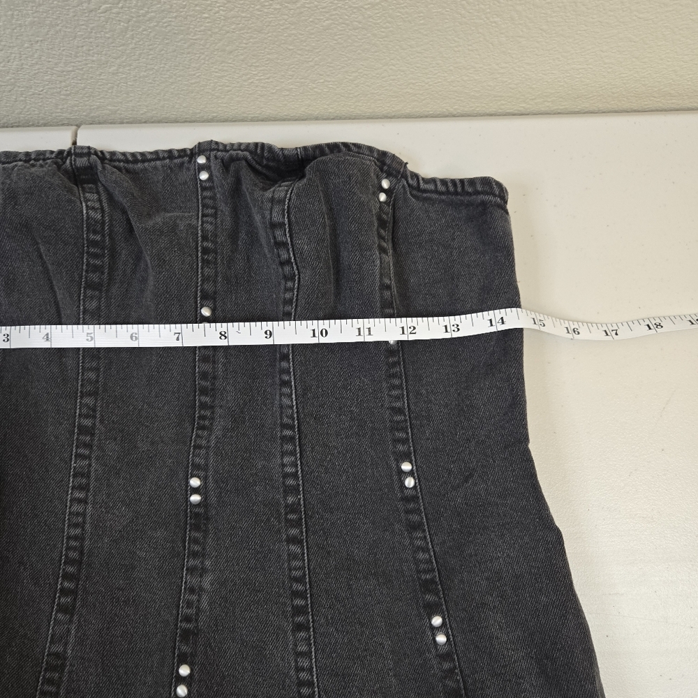 NWoT Wild Fable Black Denim Strapless Dress w Studded Detail Size Small - Picture 9 of 9
